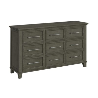 Canterbury 9-Drawer Dresser in Grey