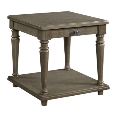 Kings Court End Table with USB in Grey
