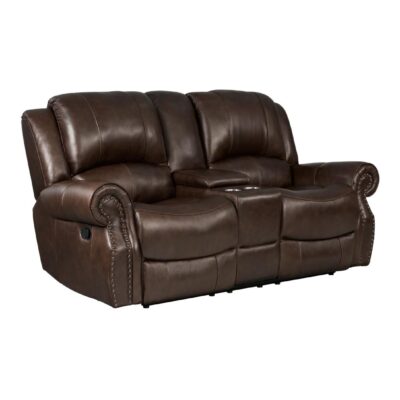 RANGER LEATHER RECLINING CONSOLE LOVESEAT